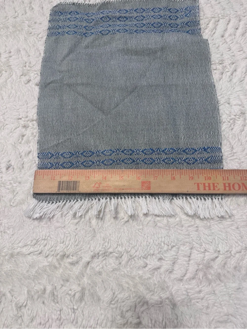 SET OF 5 Artisan Woven Boho Hand Towels - Blue & White hand made vintage